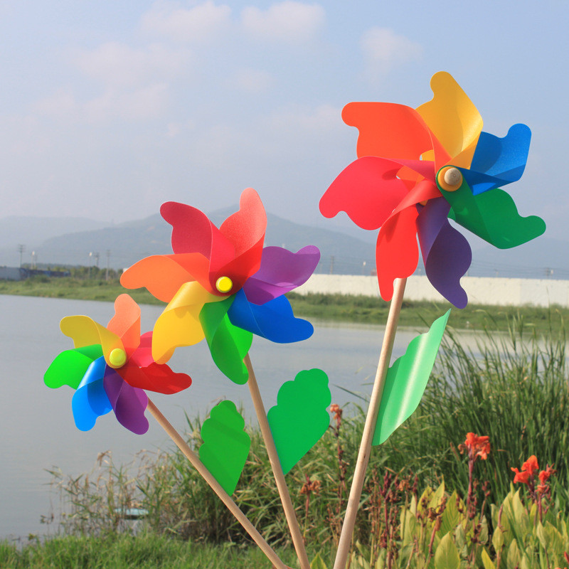 Windmill Toy Plastic Handheld Small Windmill Outdoor Spinner Pinwheel ...
