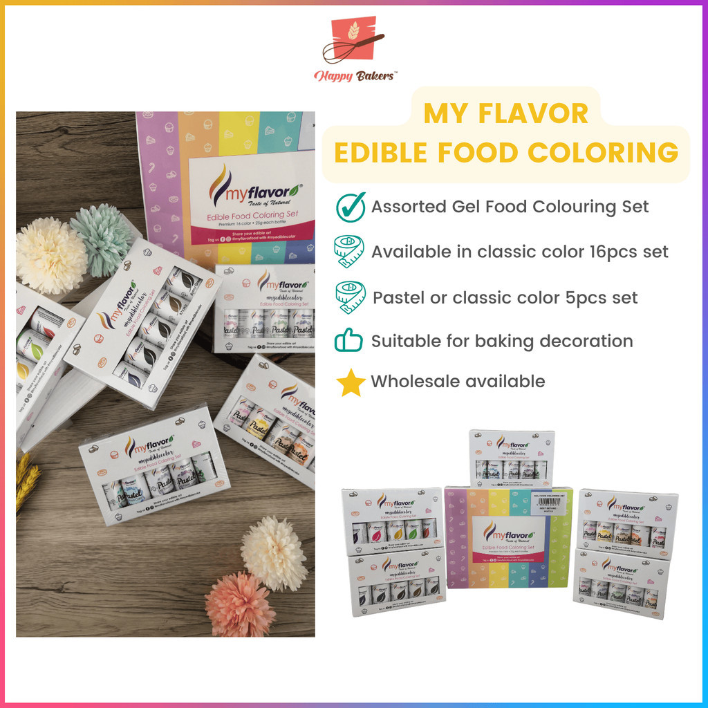 MYFLAVOR MyFlavor Gel Food Colouring Set For Fondant Meringue Cookie ...