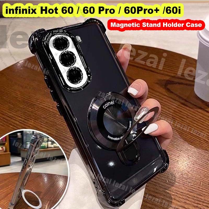Casing Infinix Hot 60 Pro Plus Pro+ Hot 60i Casing with Magnetic Stand ...