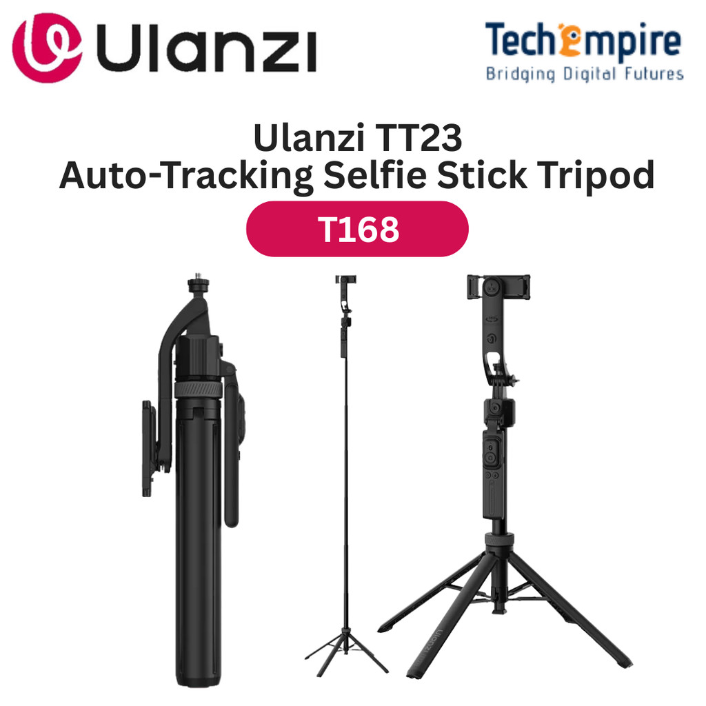 Ulanzi TT23 Trépied avec Suivi Automatique du Visage pour Smartphone, 165cm Perche à Selfie pour téléphone, trépied Rotatif à 360° avec télécommande Bluetooth et contrôle gestuel pour caméra d'action