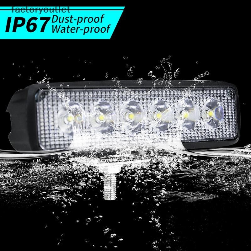 FCMY LED Work Light Strip Shape Light Bar 6000K Flood Spot White Off ...