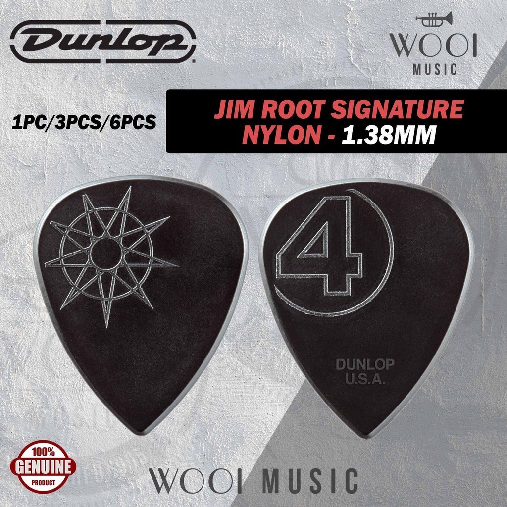 Jim Dunlop 447PJR138 Jim Root Nylon Guitar Pick 1.38mm - Made In USA ...