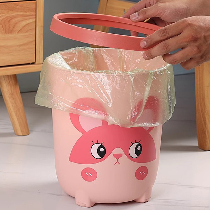 Kids Bedroom Cute Trash Can Pressure Ring Type Trash Can 10L Thickened ...