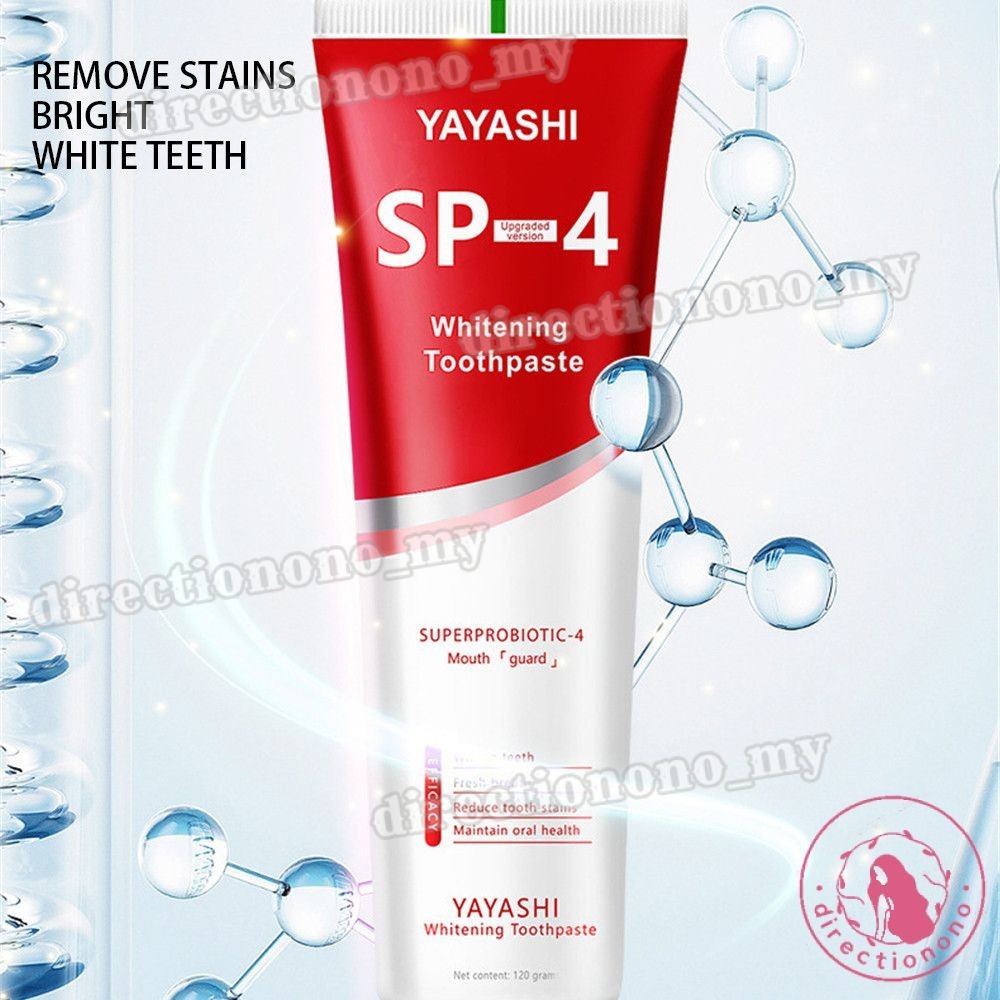 Yayashi Probiotic Toothpaste Whitens Removes Yellowing Stains Removes ...
