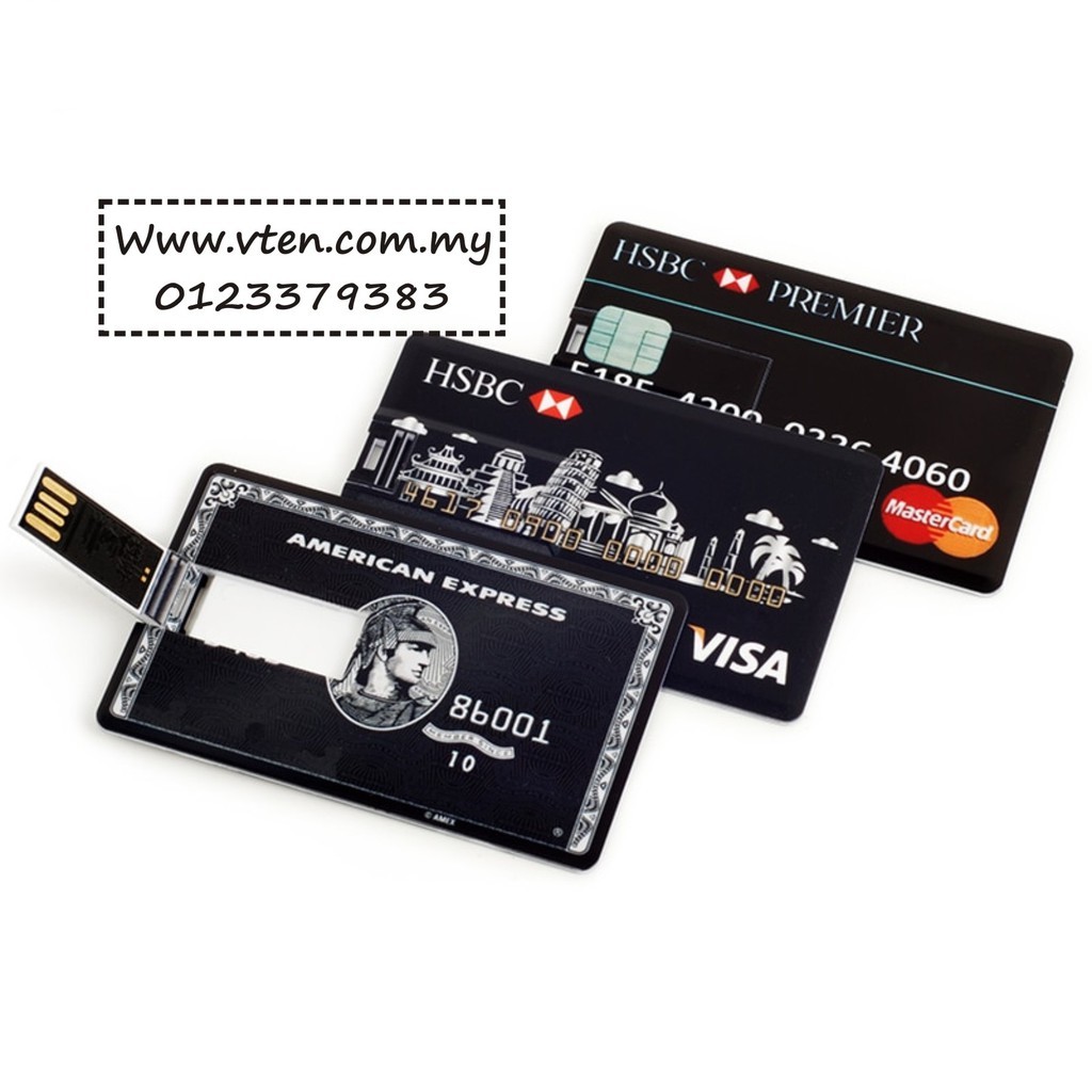 Custom made Credit Card Shape USB Pendrive Thumbdrive 8GB (not real ...