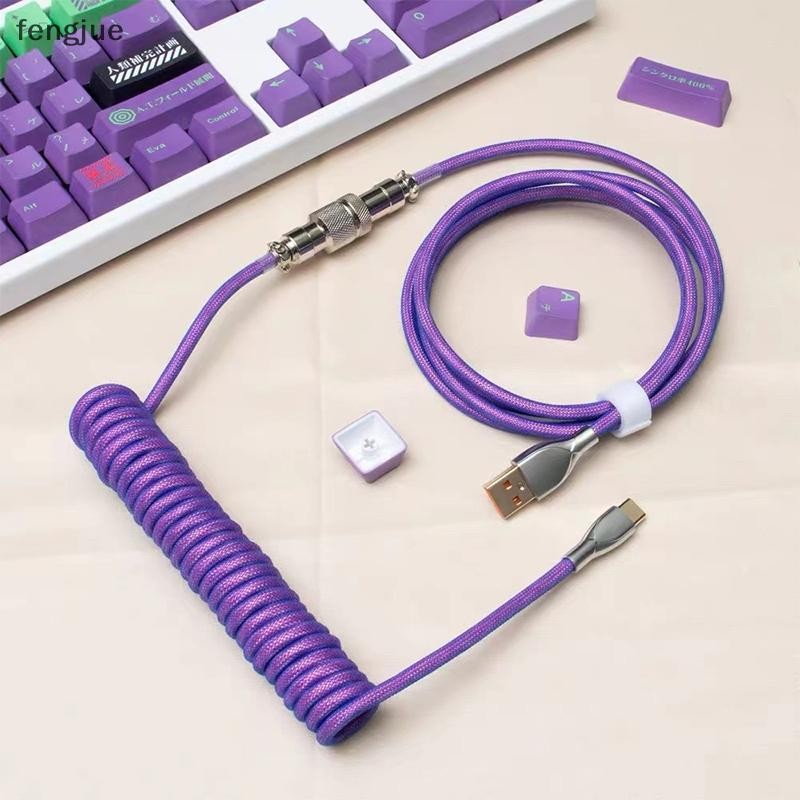 fengjue 1.8M Type C Mechanical Keyboard Coiled Cable USB Keyboard Wire ...