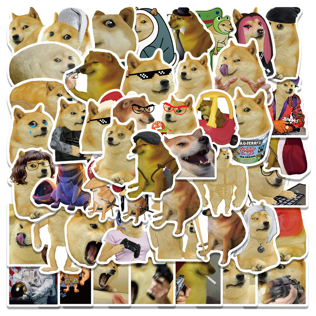 50pcs Funny Doge Memes Waterproof PVC Stickers | Shopee Malaysia