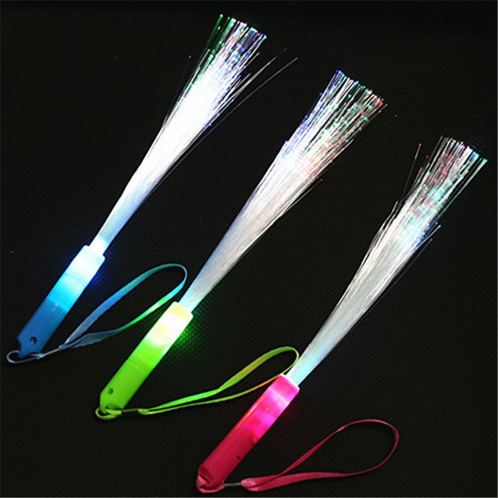 Multi-Color Glow Fiber Wands Sticks LED Light Fiber Optic Wands LED ...