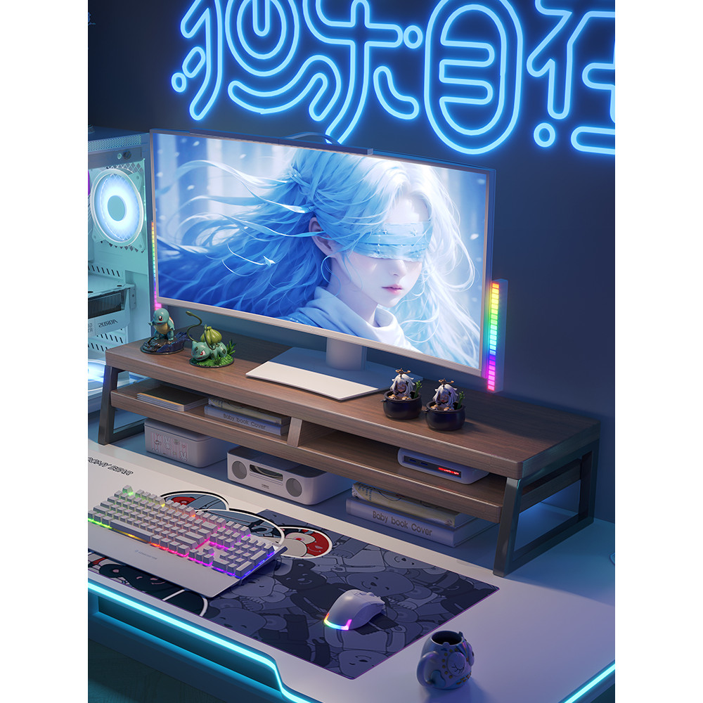 Gaming Room Computer Elevated Rack Desktop Shelf Display Base Support ...