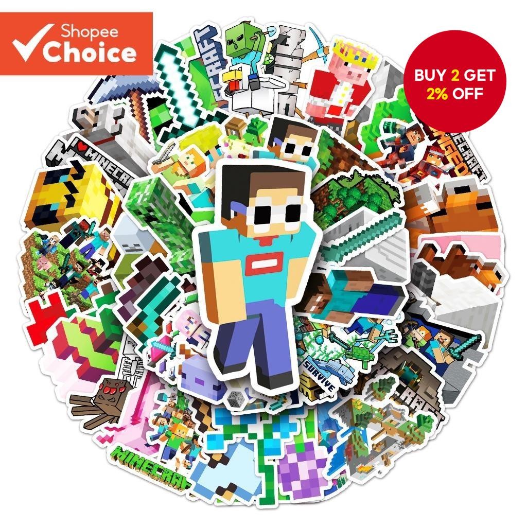 50 Piece Funny Minecraft DIY Creative Motor Stickers Car Stickers ...