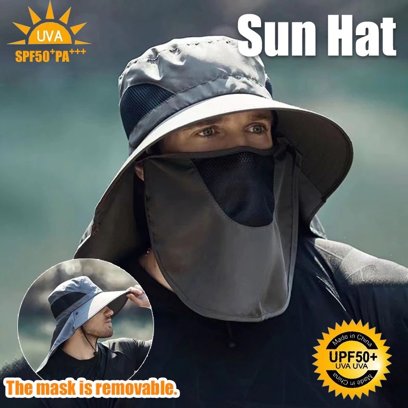 MOTUS Topeng topi memancing topi matahari perlindungan UV pendakian ...