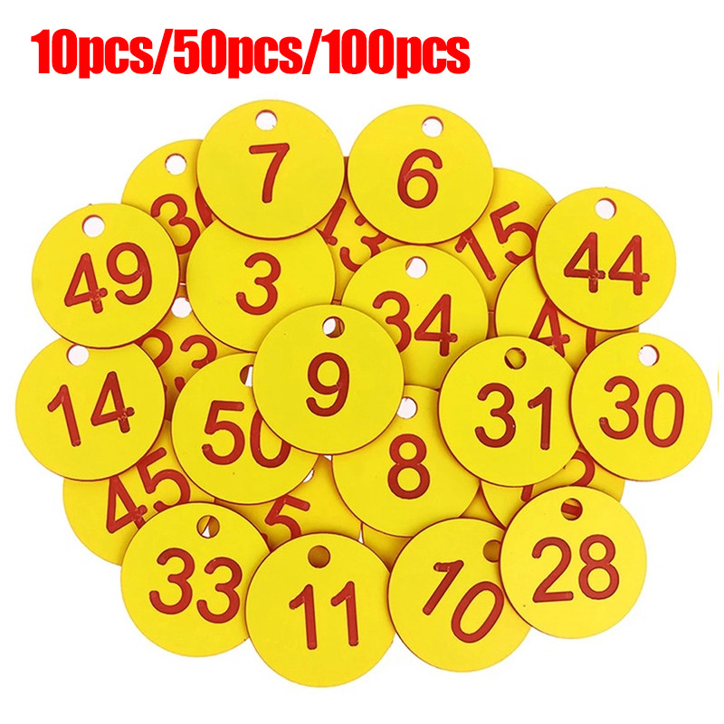 10/50/100pcs Durable Round Plastic Number Tags for Queue Management ...