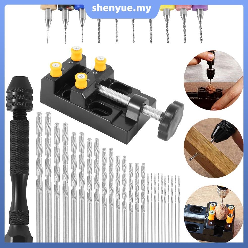 Portable Mini Pin Vise Hand Drill Set – Small Rotary Tool With 20 Twist Drill Bits (0.3-1.6mm) For Wood, Plastic & Soft Metal