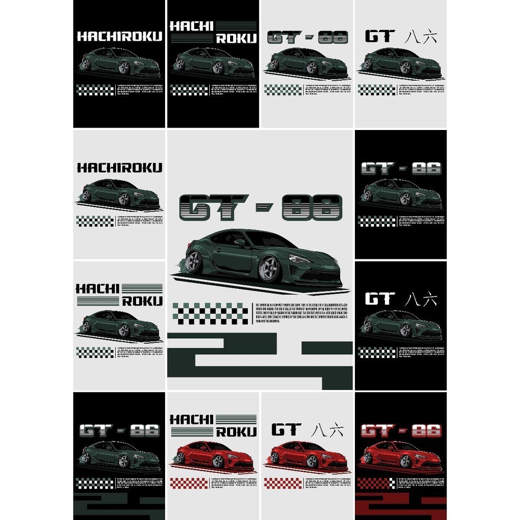 Poster Hiasan Dinding Koleksi Eksklusif Kereta Toyota GT 86 Hijau ...
