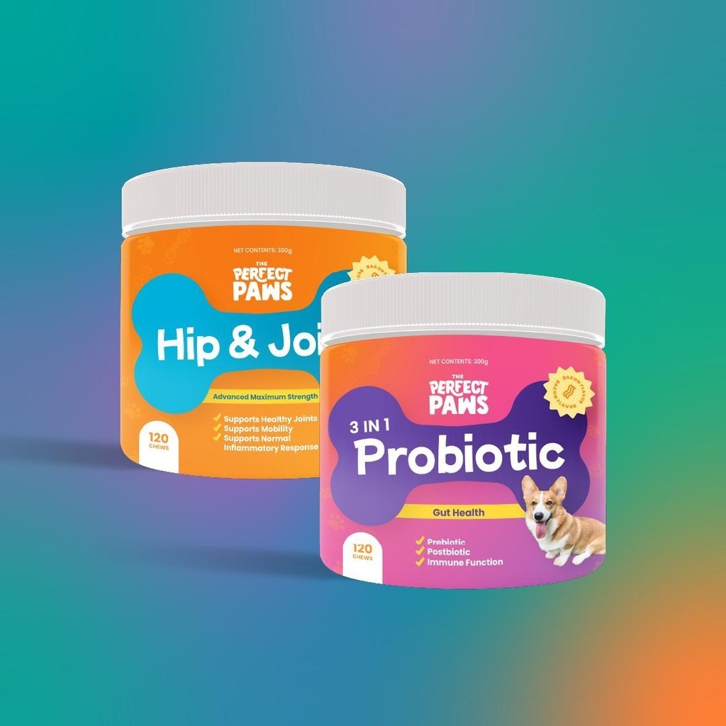 The Perfect Paws - Digestive and Joint Health Set [120 3-in-1 Probiotic ...