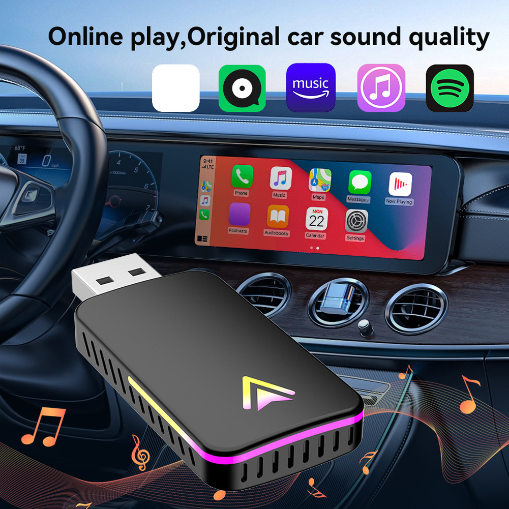 [Getdouble.my] Wired To Wireless CarPlay Android Auto Adapter Smart AI ...