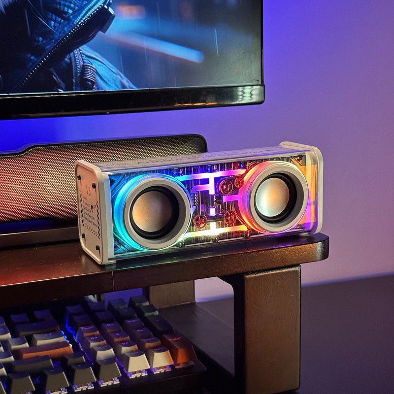 JEDLI Transparent Mecha Bluetooth Speaker Double Cannon Double Speaker ...