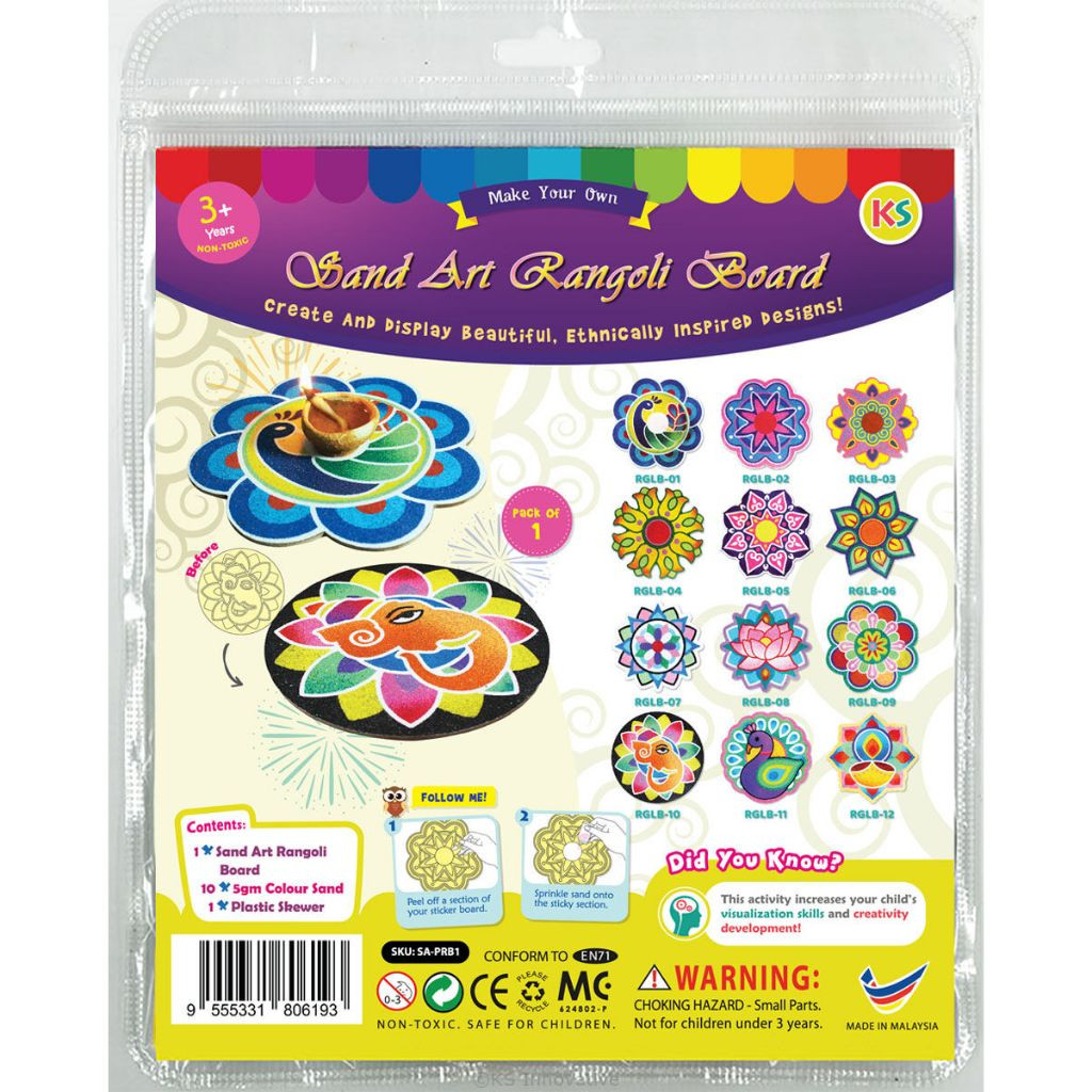Sand Art Rangoli Board Kit Medium Size Deepavali DIY Craft | Shopee ...