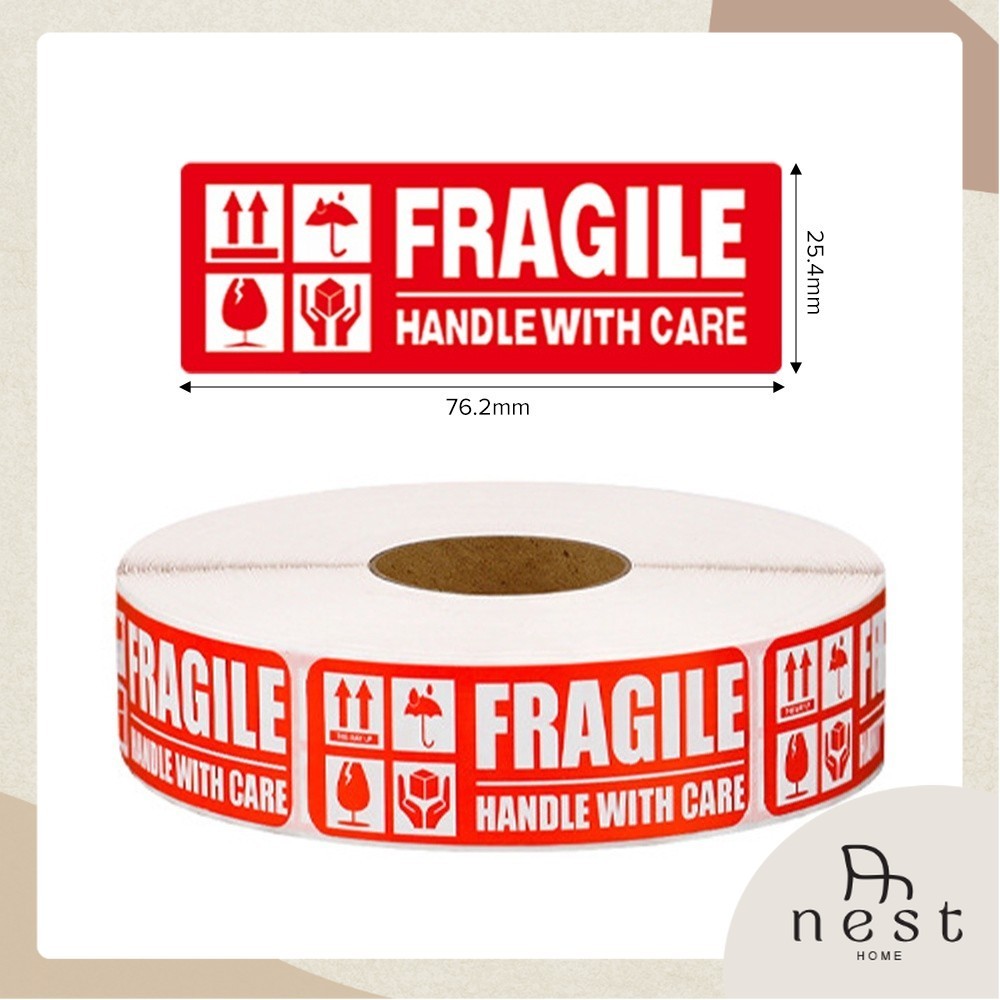NestHome Fragile Label Tape Roll - Fragile Label / Carton Box Sticker ...