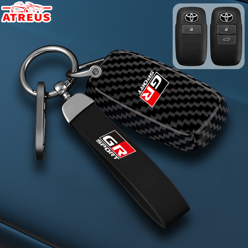 Toyota GR Carbon Fiber Car Key Case Full Wrap Car Remote Key Protector ...
