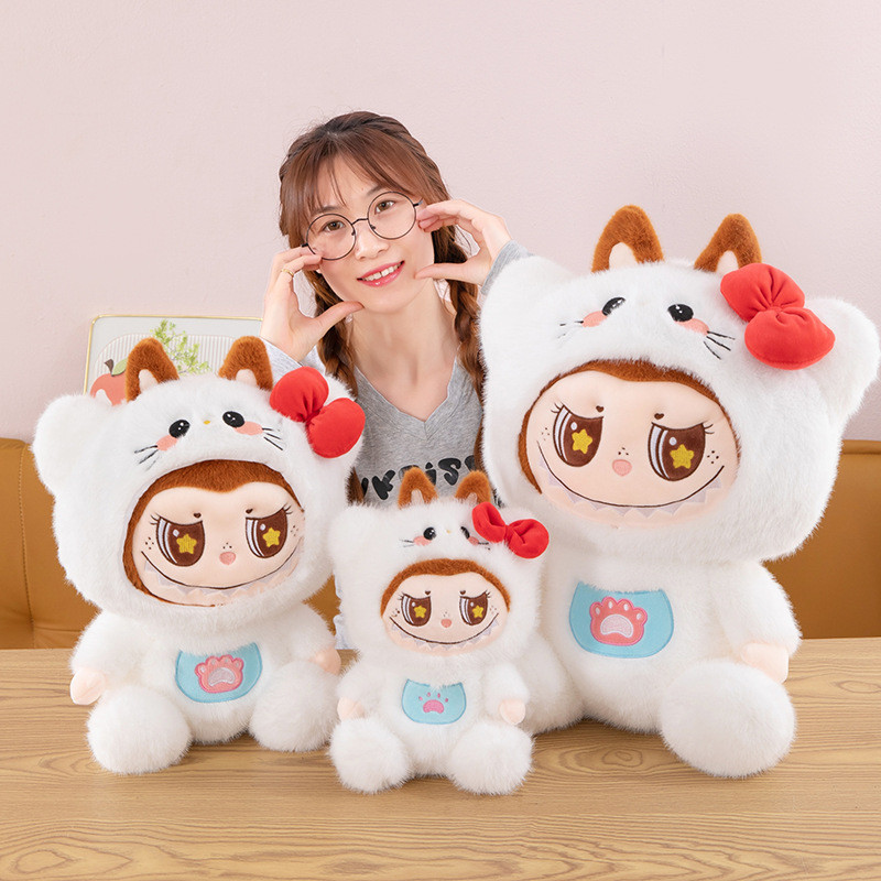 Labubu Plush Toy Cute Cartoon Hello Kitty Transformed labubu Doll Doll ...