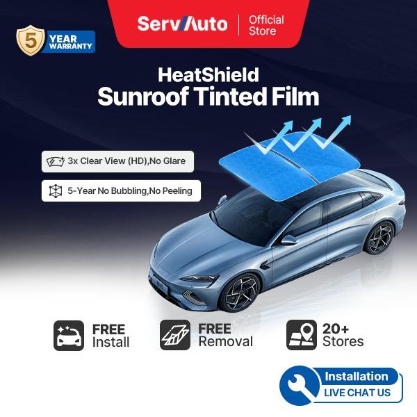 ServAuto HeatShield Sunroof TiN Sputter Tinted Kereta Tahan Panas UV99 ...