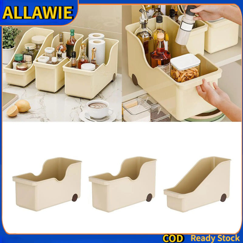 1PC Kitchen Cookware Storage Box with Wheels Storage Rack Spice Jar ...