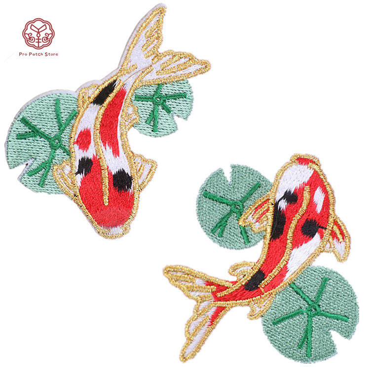 Pro Patch Store Chinese Style Red Carp Series DIY Embroidery Patches ...
