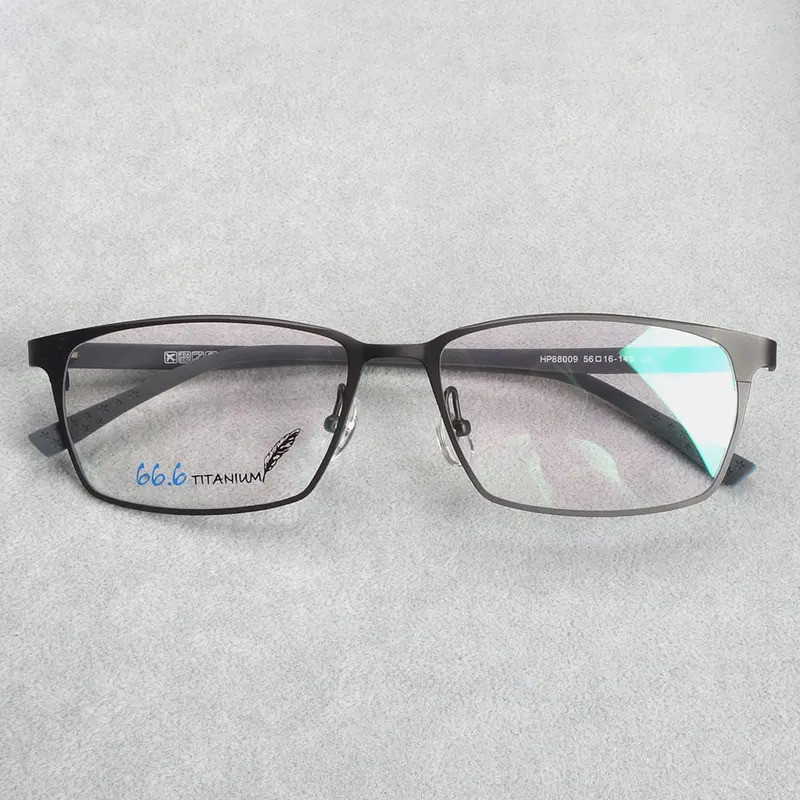 Titanium Spectacle Full Rim Big Size Rectangle Black/Grey Eyewear ...