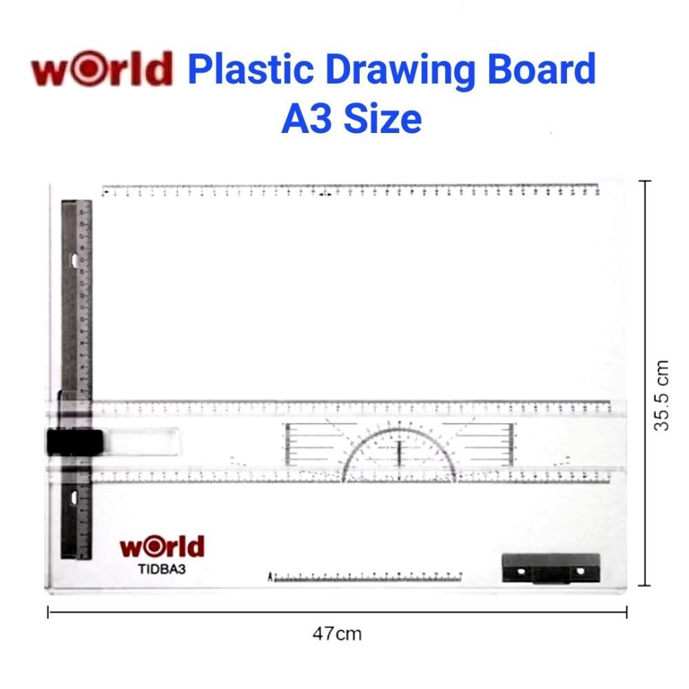 Plastic Teknik Board or Wood Drawing Papan Wooden A2 18" x 24"or A3 12