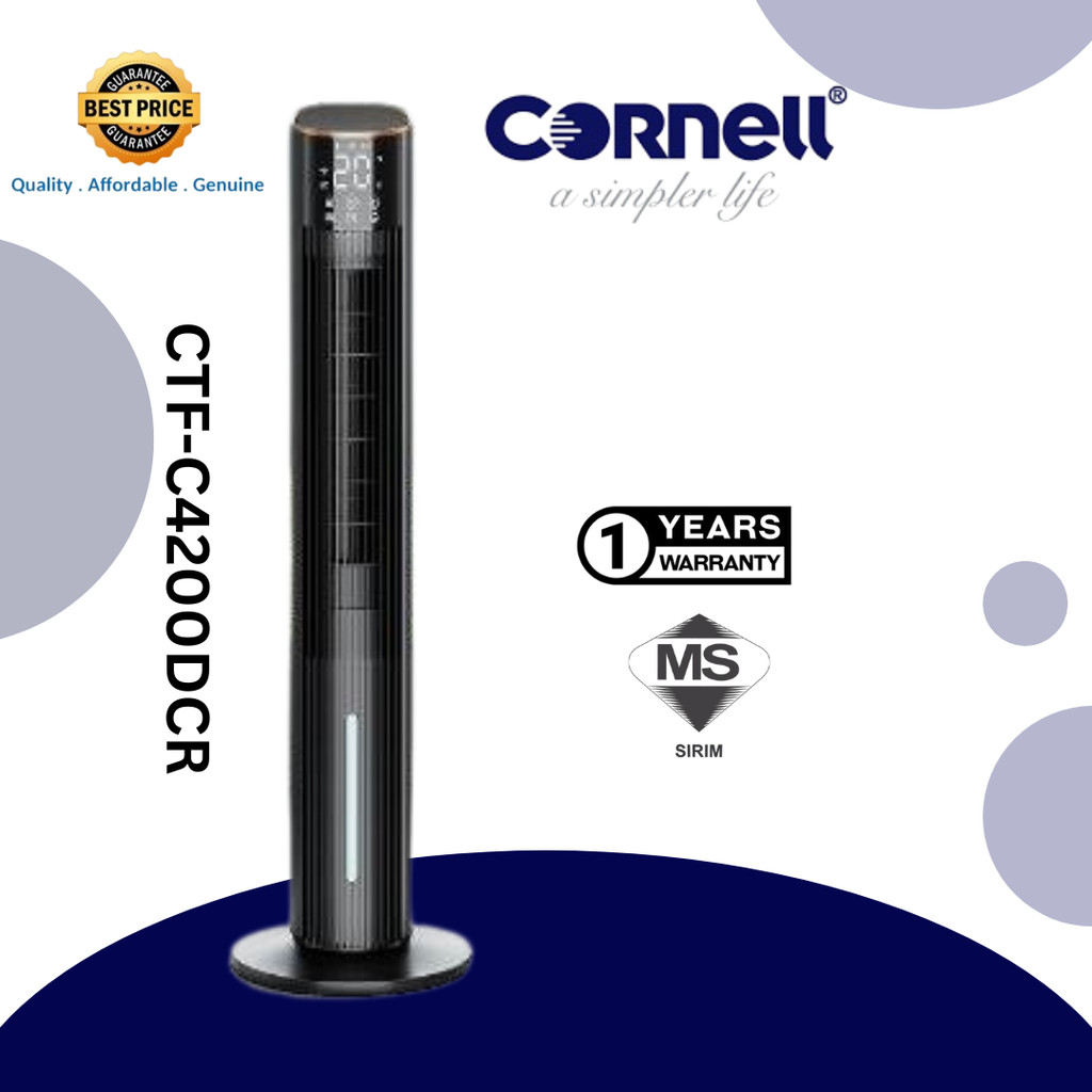CORNELL Tower Fan with Cooling 42“| Premium DC Tower Fan 12 Speed with ...