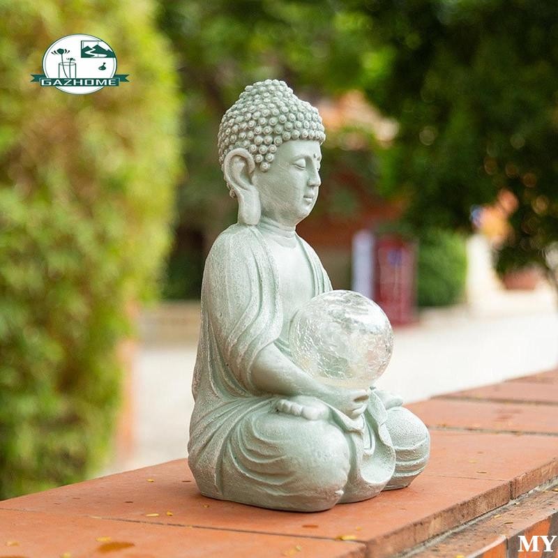 [Garende] Buddha Statue with Solar Light for Outdoor Garden, Solar ...