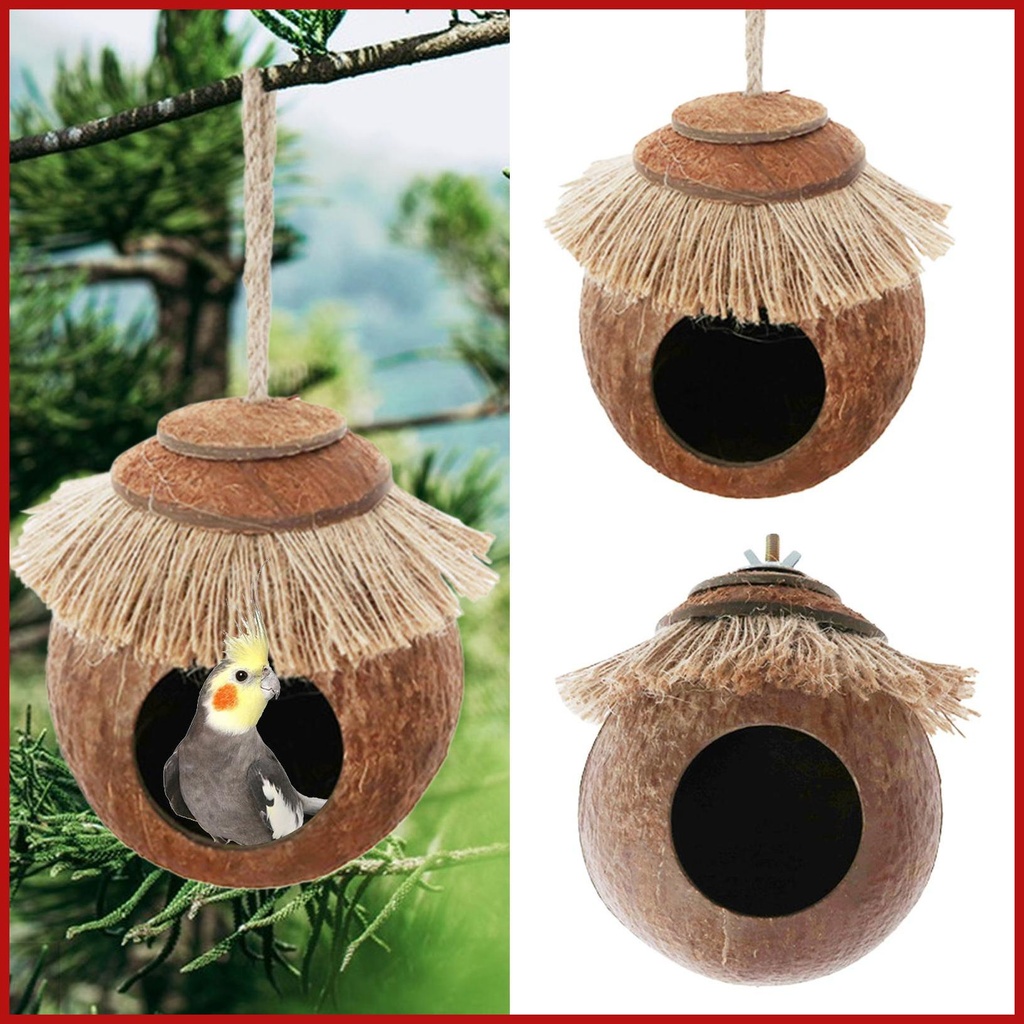 Cockatiel Nest Birds Nest Coconut Bird Cage With Woven Cover Bird Nest ... - Parrot Nests For Cage