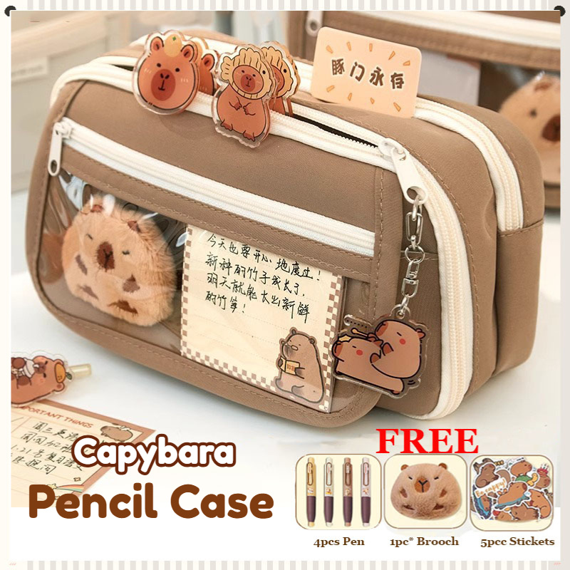 BAYTORY Multi-Compartment Pencil Case, Large Stitch Pencil - View #8