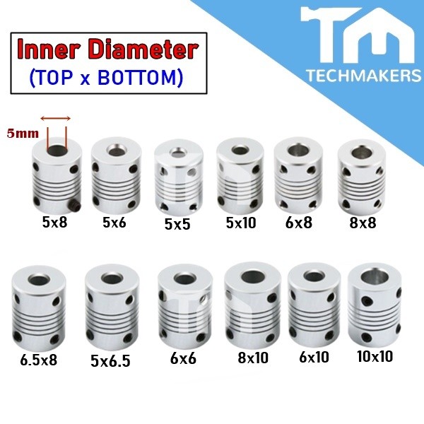 1 PCS Aluminium C Flexible Shaft Coupler D19L25 5/6/6.5/8/10mm Stepper Jaw Couplings 3D Printer Parts Connector