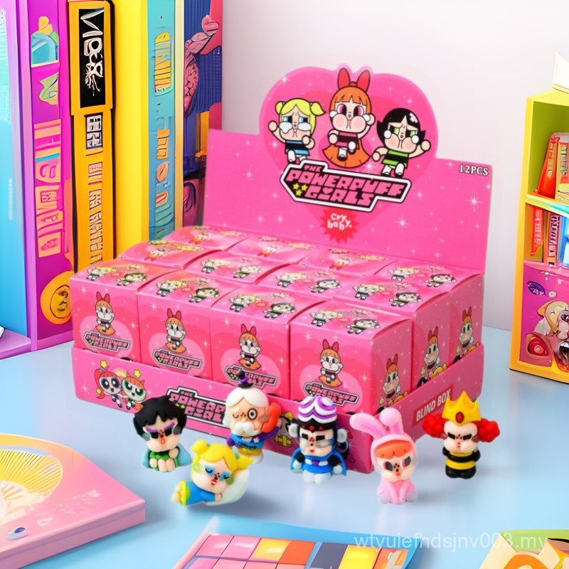 12/Kotak Powerpuff Girls Labubu Blind Box Figurines Baharu Hadiah Hari ...