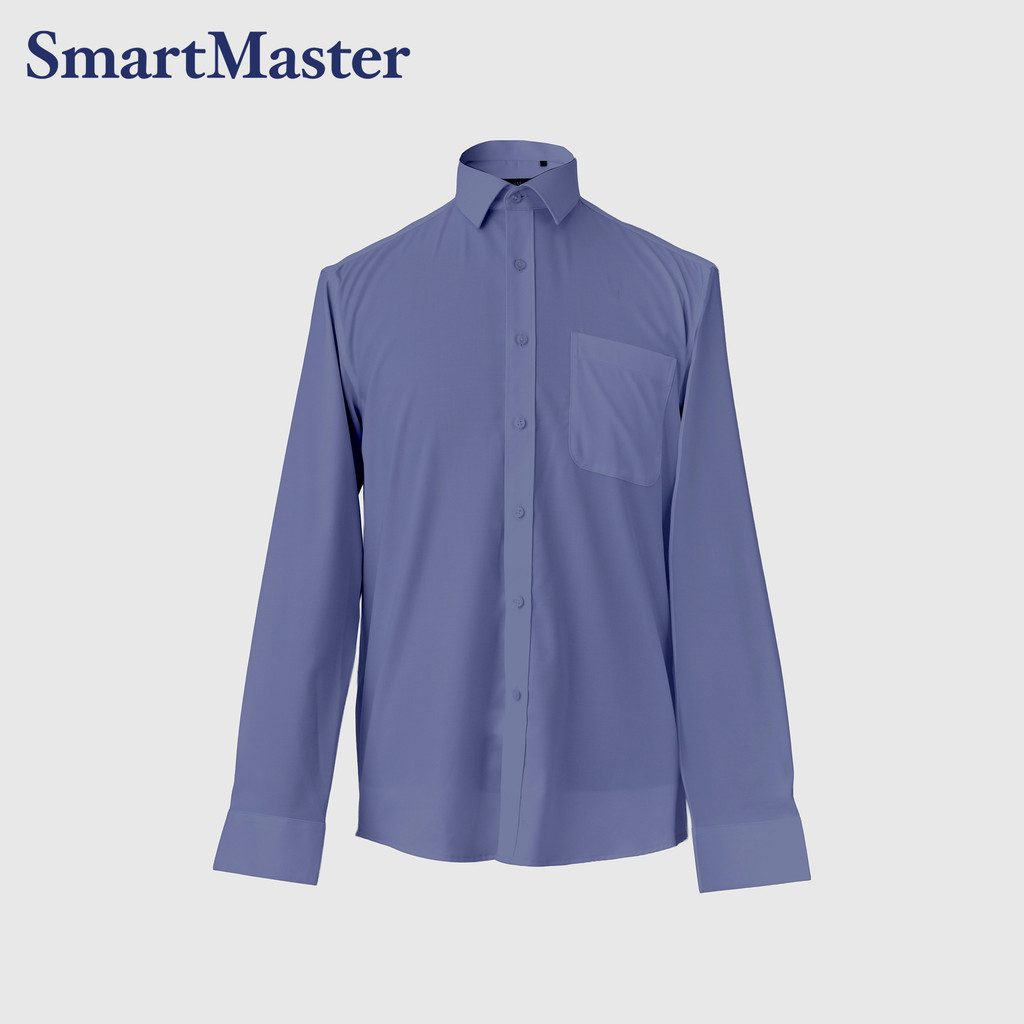 SmartMaster Regular Fit Formal Shirt Blue | Shopee Malaysia