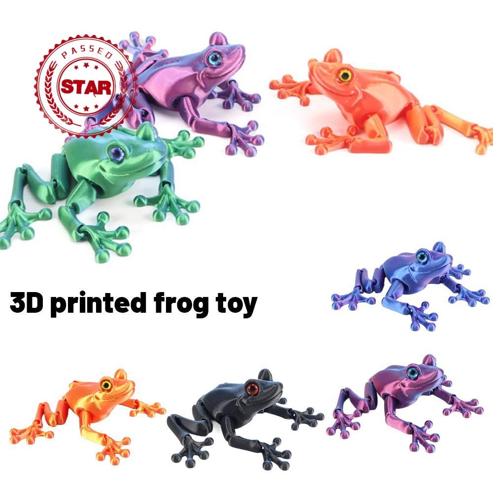 3d Printed Frog Figurine Movable Joints Frog Figure Articulated Toy ...