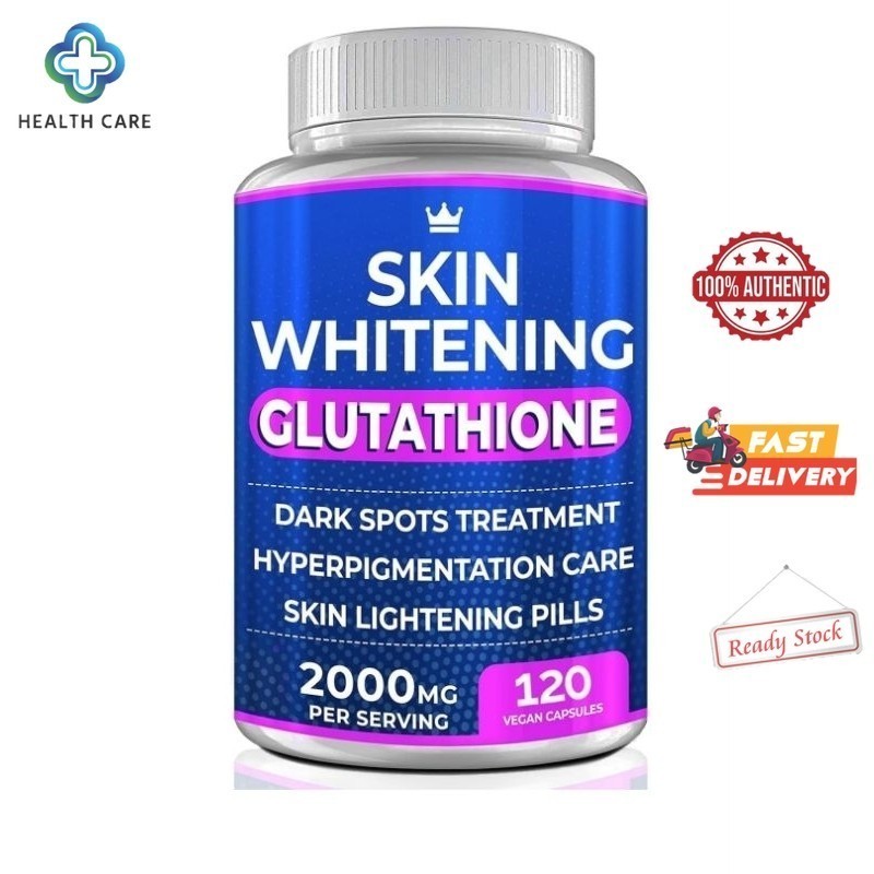 Glutathione Skin Whitening Pills - 120 Capsules 2000mg Glutathione 100% ...