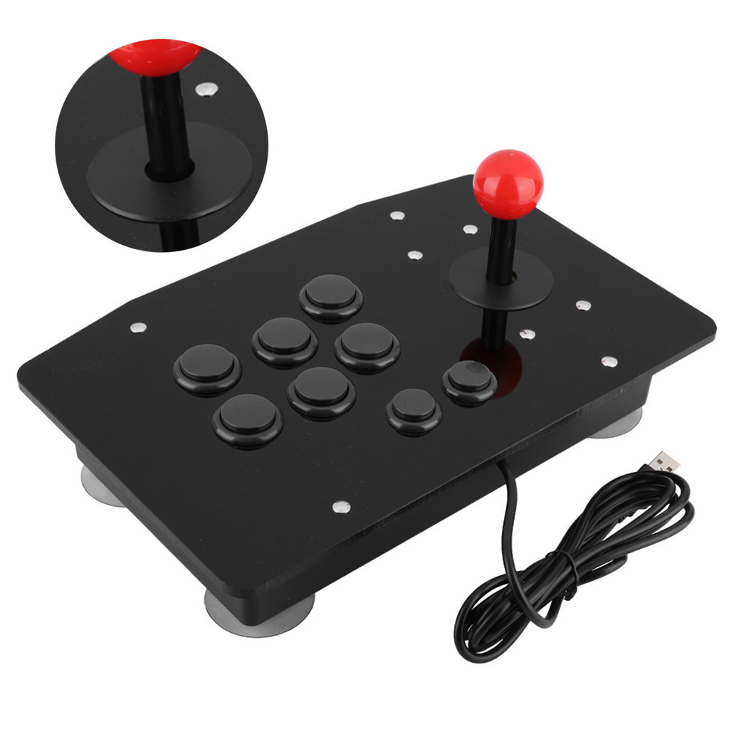 Fun~ Arcade Rocker Game Joystick 8 Button Game Handle Controller(Black ...