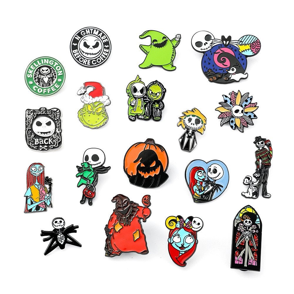 Cartoon Cute Christmas Night Horror Series Brooch Black Devil Pin ...