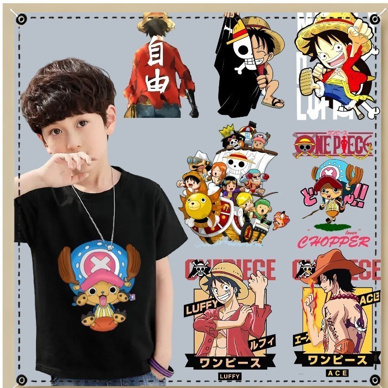 UV205 NEW One Piece Iron-on Patches Washable Luffy T-Shirt DIY Applique ...