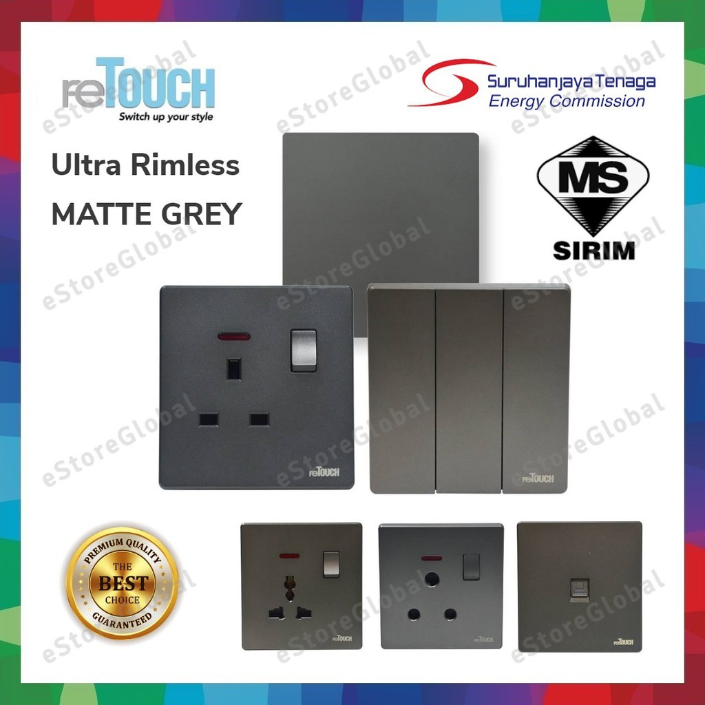[SIRIM] Retouch Ultra Rimless Socket and Wall Switches Slim Modern ...