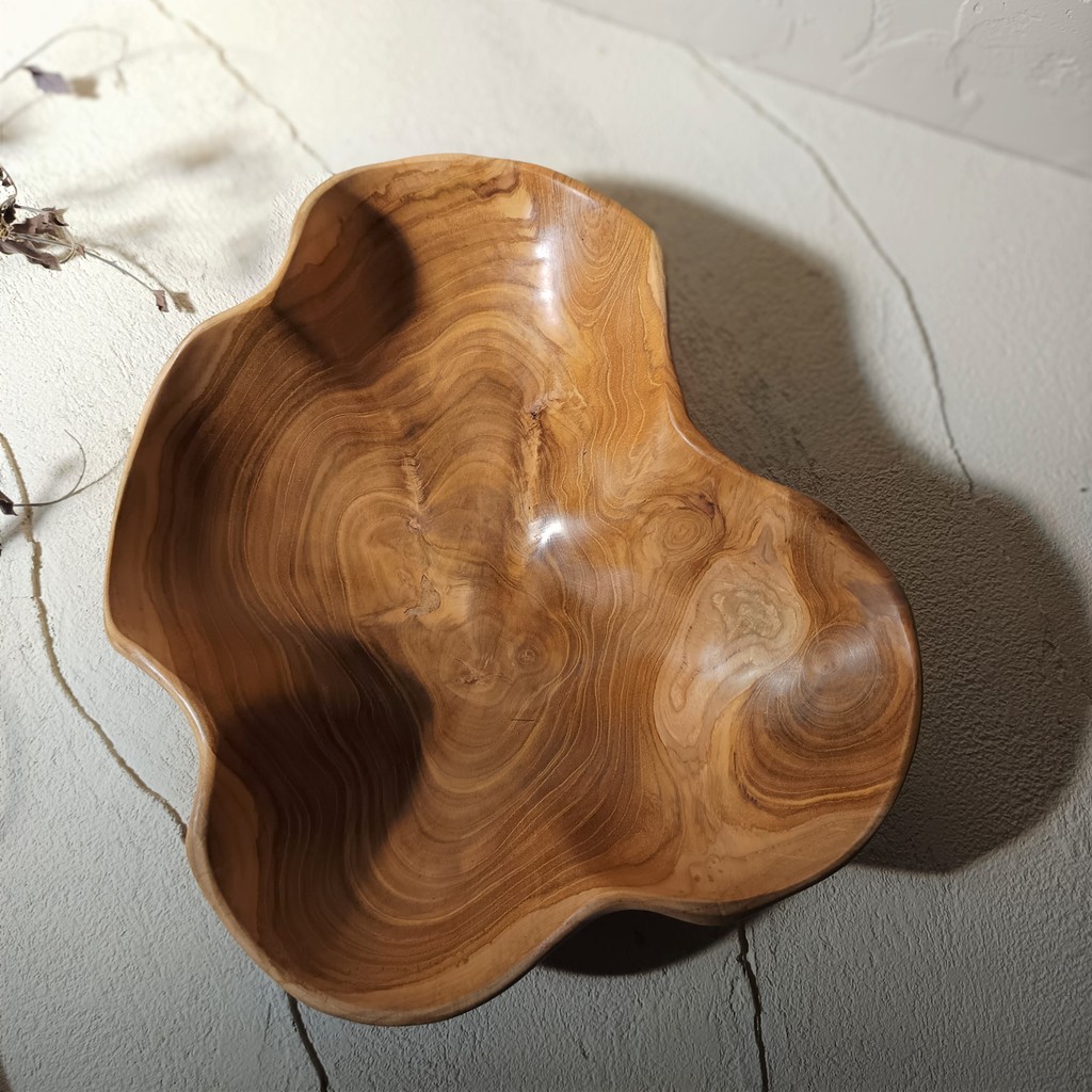 Teak wood root plate, multi-purpose storage, dining table decoration ...