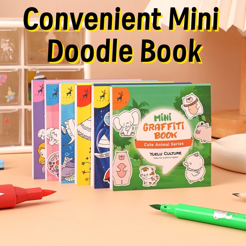 【NEW】DIY Coloring Drawing Book Mini Cartoon Handy Doodle Book Children ...