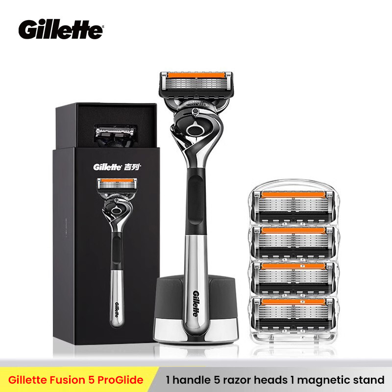 Gillette Fusion 5 ProGilde 1 handle 5 razor heads 1 stand | Shopee Malaysia