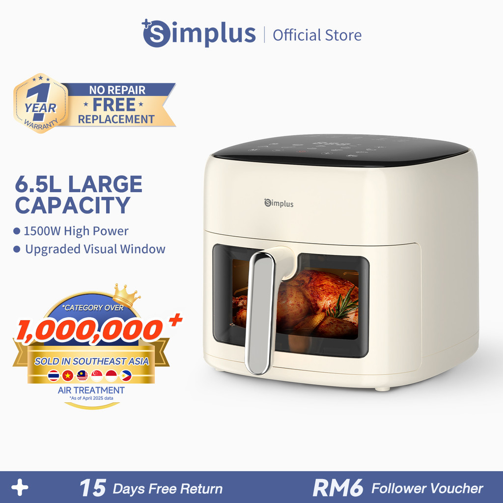 Simplus Air Fryer Large Capacity 6.5L/10L Visible Window LCD Screen for ...