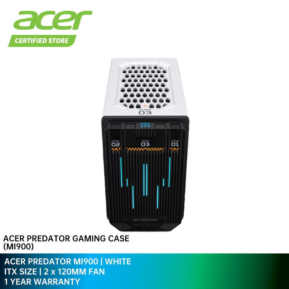 Acer Predator MI900 Mini-ITX Gaming PC Chassis - White Color / 1 Year ...