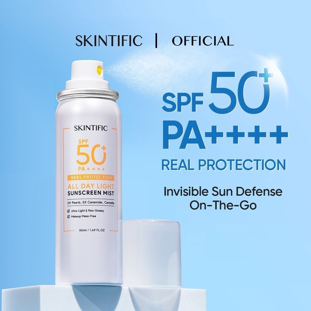 SKINTIFIC All Day Light Sunscreen Mist SPF50 PA++++ Whitening Skincare