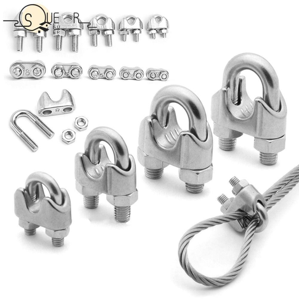 SUEREN 1Pc Wire Rope Sleeve, U Type M2/3/4/5/6/8/10/12/14mm Cable Clip ...